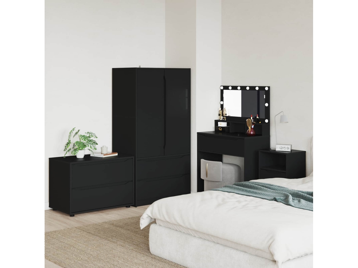 Vidaxl Armário De Arrumação 80 X 48 X 57 Cm Derivados De Madeira Preto