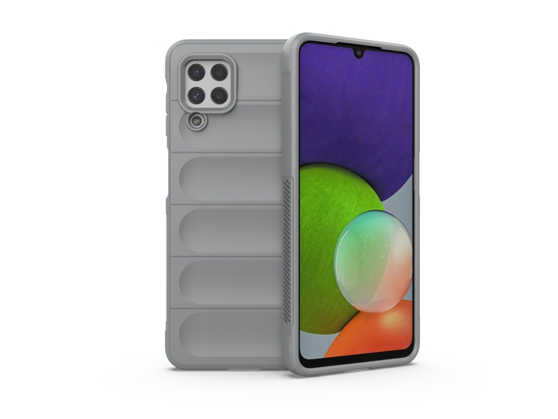 Capa Halinuia Para Samsung Galaxy A22 4g/m32 Magic Shield Tpu Flanela Cinza (proteção Integral, Interior Em Flanela)
