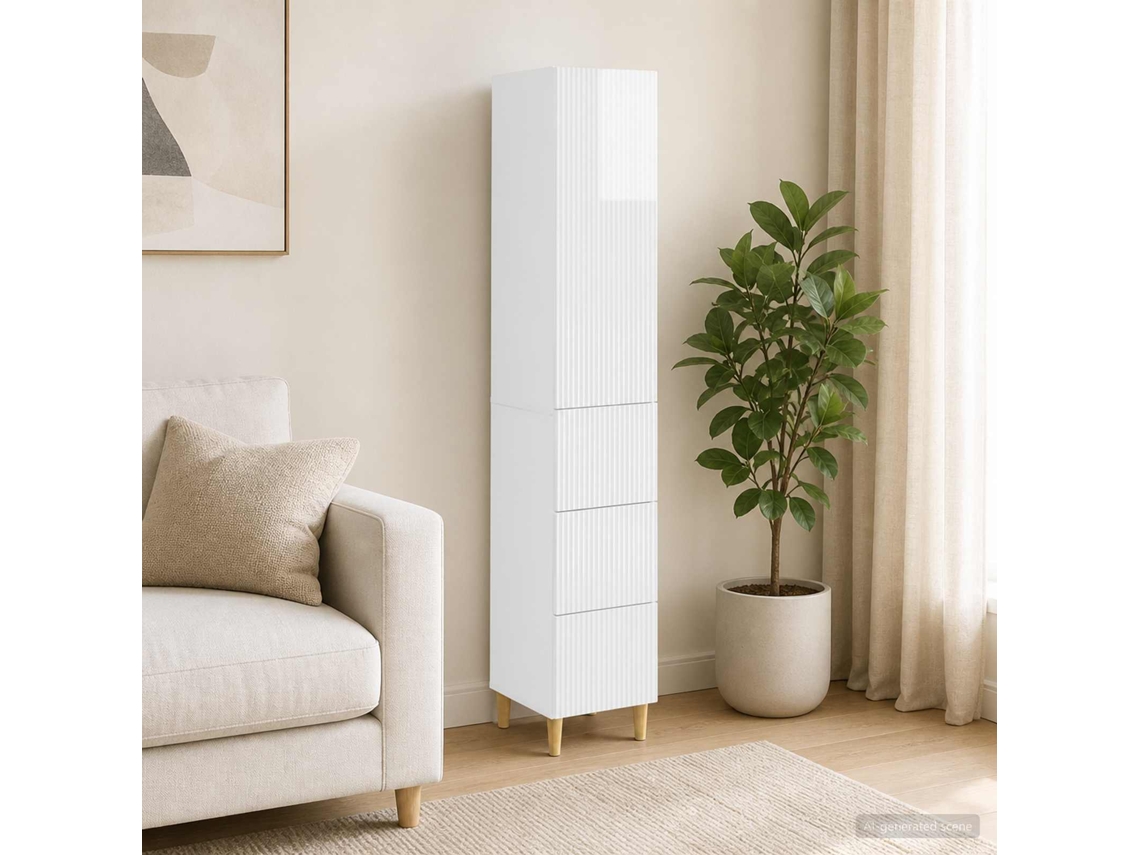 Vidaxl Conjunto De Gabinete 2 Unid. Branco Brilhante