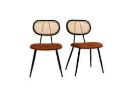 Sillas de Diseño em Terciopelo Tierra Quemada y Metal Negro Swann MILIBOO (jogo de 2)