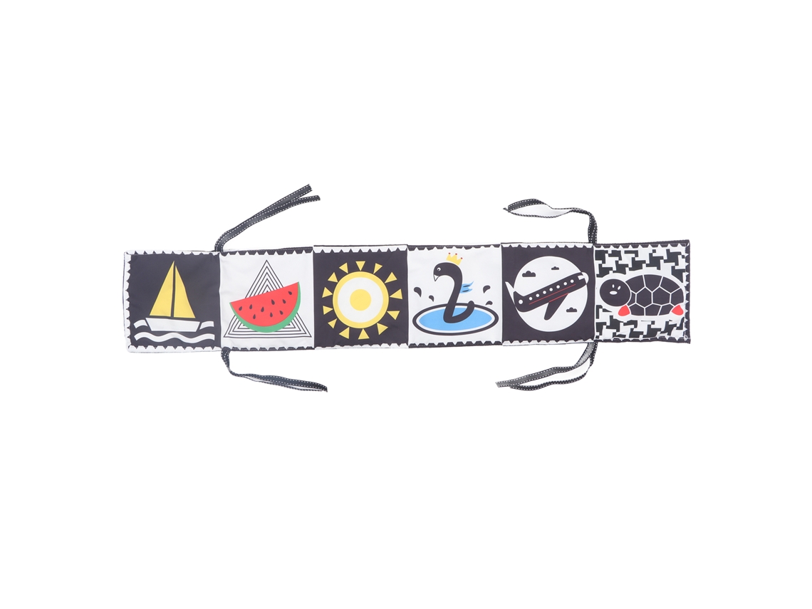 Livro de pano para bebês Ats, 12 páginas, frente e verso, preto e branco, com animais marinhos selvagens e insetos. Educativo, lavável e macio.