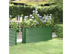 Vidaxl Canteiro Elevado Jardim 152x40x68 Cm Aço Galvanizado Verde