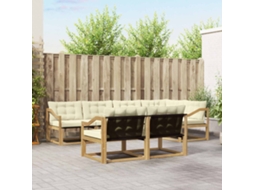 Vidaxl Conjunto De Sofás Para Exterior 7 Unid. Branco E Creme