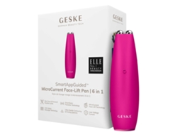 Caneta de lifting facial com microcorrente 6 em 1, design magenta