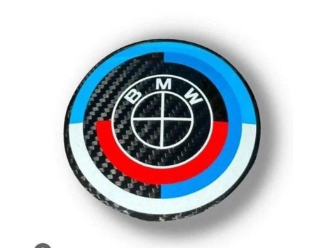 4x Tampa Do Cubo Do Aro, Calota Central Da Roda Bmw 68mm Azul Carbono Novo Fr Dax