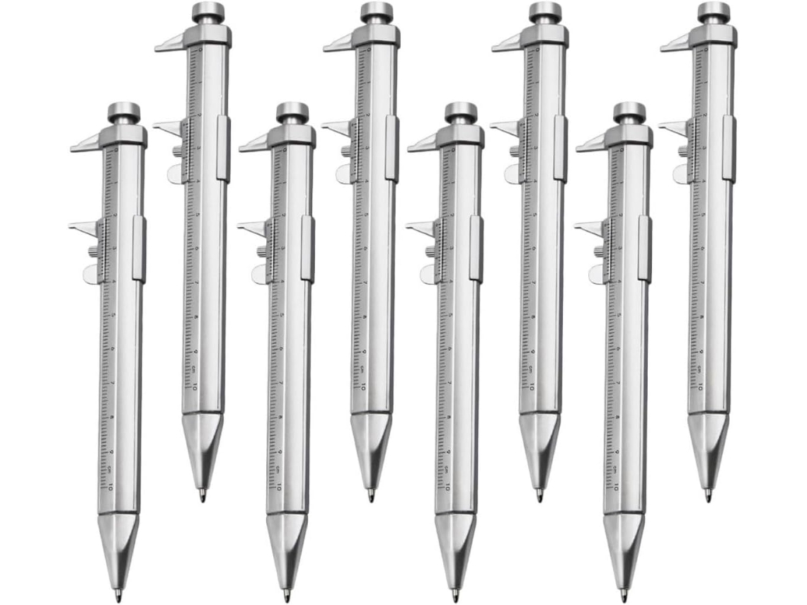 Conjunto De 8 Canetas Esferográficas Nuobesty Caliper, Coloridas, Em