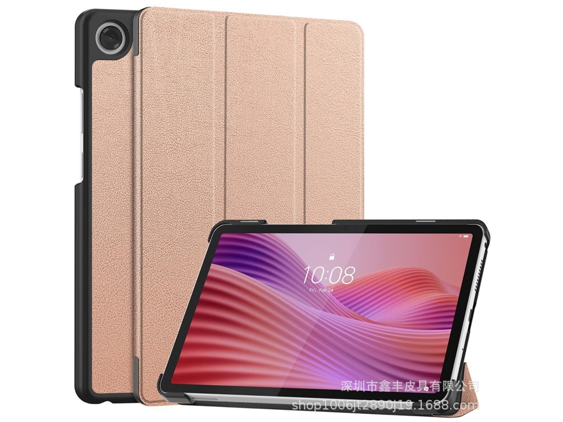 Capa Para Tablet Lurelia, Compatível Com Lenovo Tab 10.1 2025 Tb 311fu, Ouro Rosa, Couro Sintético, Dobrável Com Suporte, Dissipação De Calor
