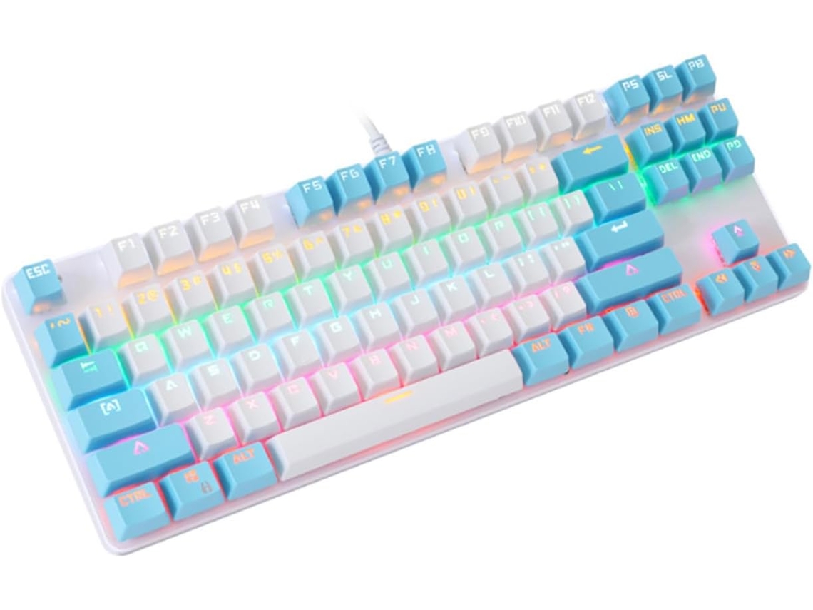 Teclado Mecânico Com Fio, Retroiluminação Rgb Para Jogos E Design Anti-ghosting.
