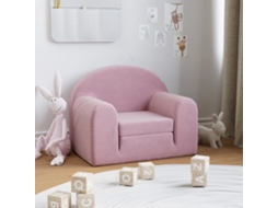 Vidaxl Sofá-cama Infantil De Pelúcia Rosa