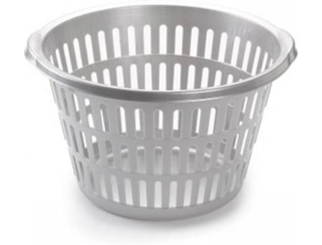 Cesta Redonda de Lavandaria ACAN  (Prateado - Plástico - 47 x 45 x 28 cm)