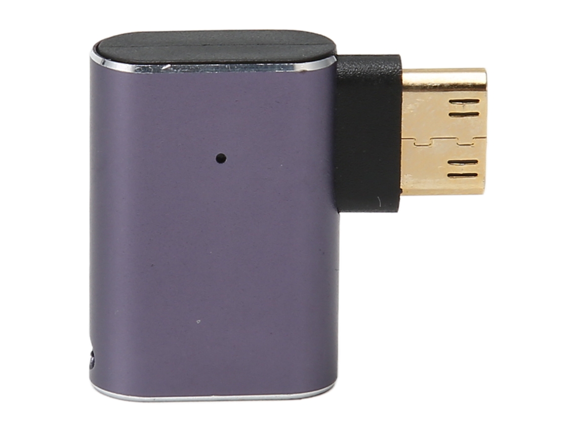 Adaptador mini HDMI macho a HDMI hembra en ángulo izquierdo, con LED, compatible 8K 60Hz, 4K 120Hz, UHD 2.1, plug and play, S/MARCA