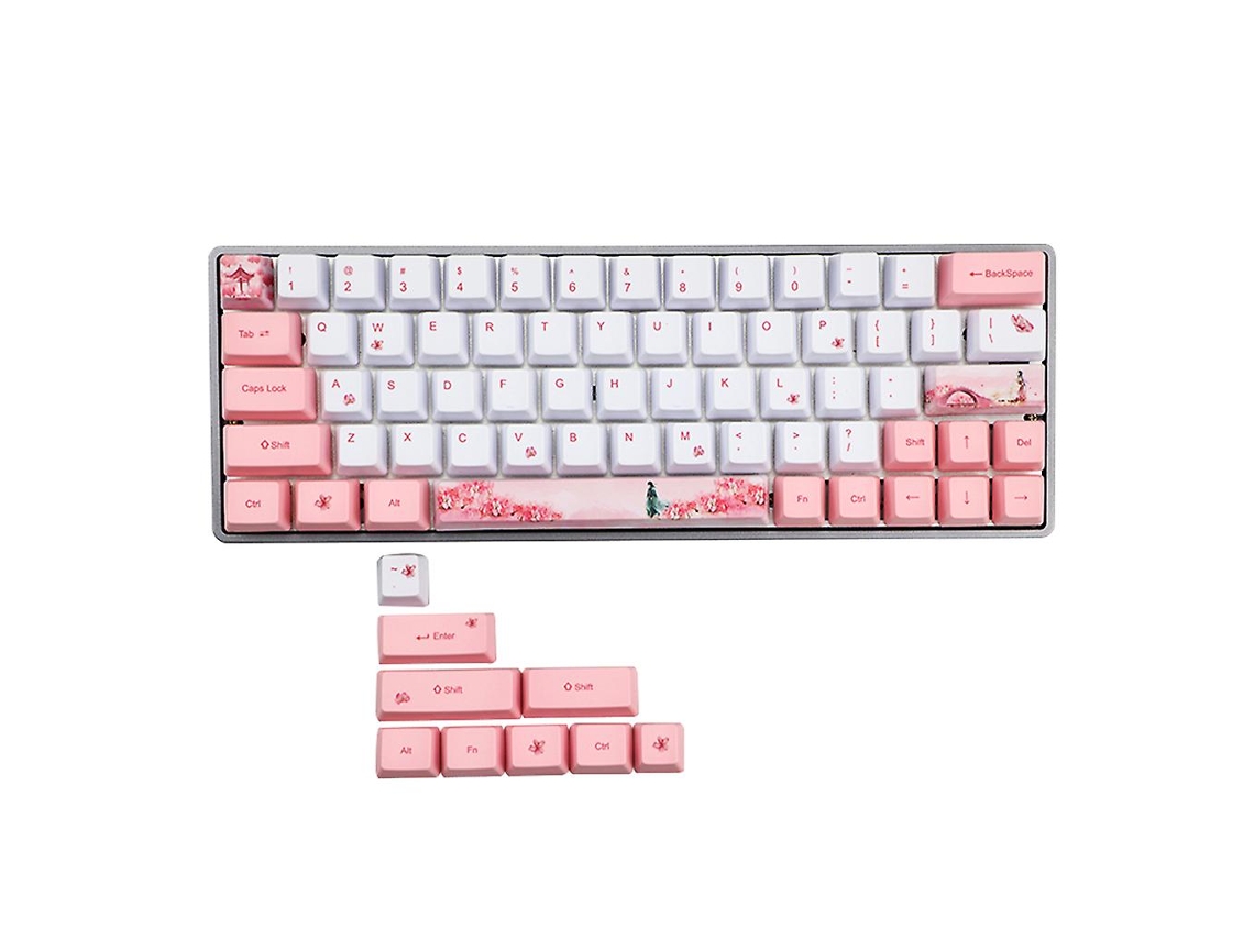 Pbt Miami Double Color Keycap Sakura Teclado De Sublimação De Tinta Cute Keycap