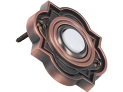 Campainha de metal iluminada, com fio, luminária de LED para entrada, resistente às intempéries, acabamento em bronze.