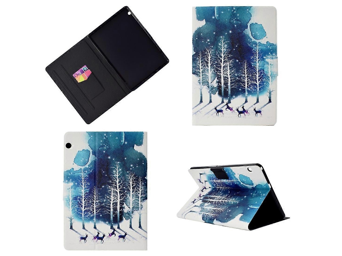 Capa Plana Com Design Ergonômico E Função De Hibernação, Compatível Com Huawei T3-10.0, Com Compartimentos Para Caneta, Cartões E Suporte.
