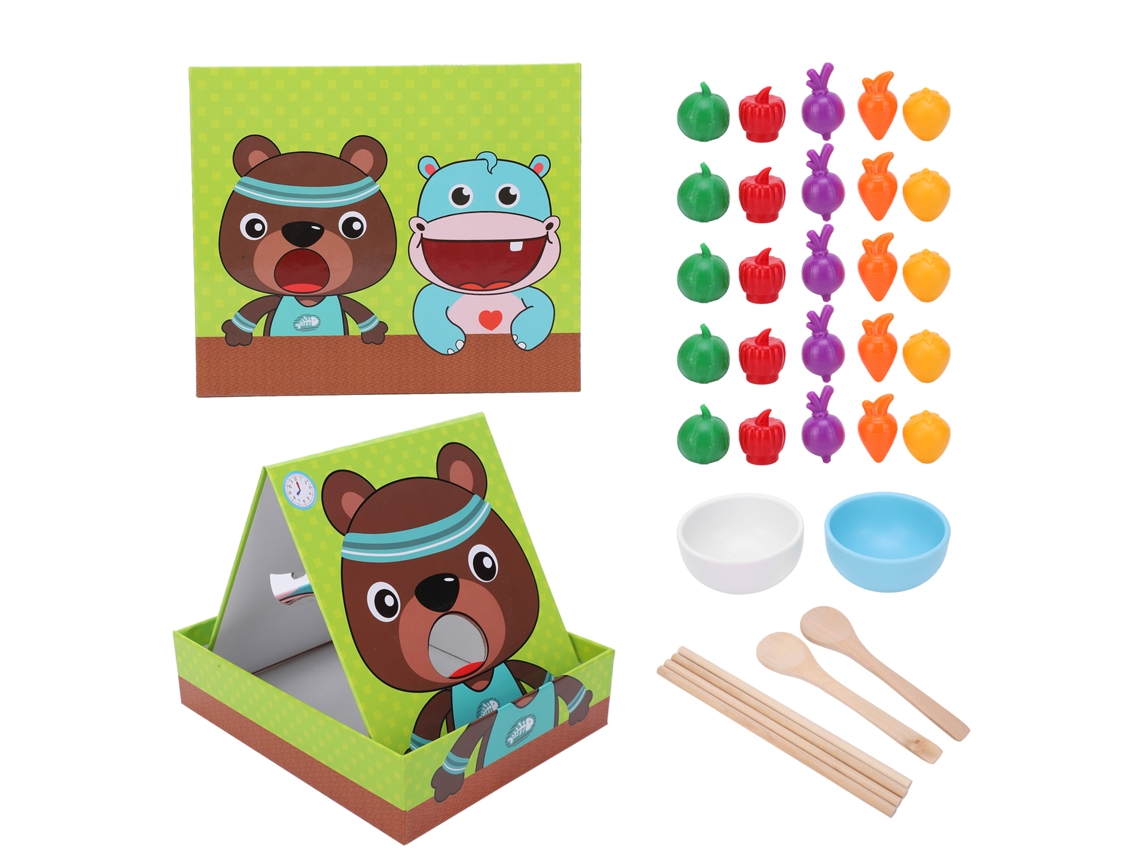 Ats juego de Alimentación Simulada Con Cuchara Y Palillos para Bebés Y Preescolares Juguete Educatsivo de Entrenamiento