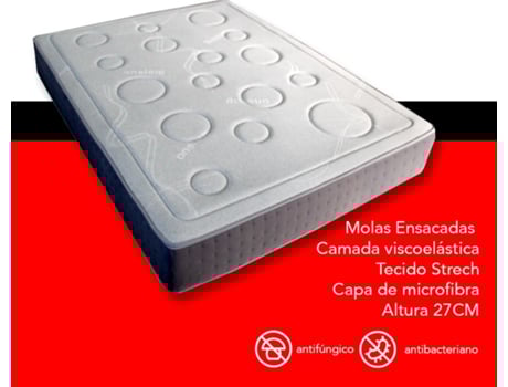 Colchão Sacplus DOURO COLCHÕES Microfibra Tecido Branco (200x180)