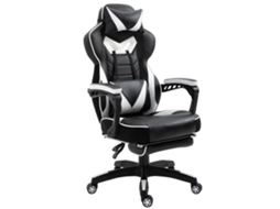 Cadeira Gamer Ergonômica Reclinável com Apoio para Pés Branca