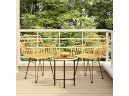 Vidaxl 3 Pcs Conjunto De Jantar Para Jardim Vime Pe