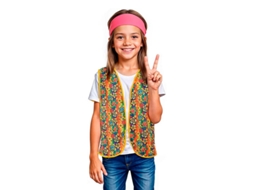 Colete Hippie Floral Laranja Infantil