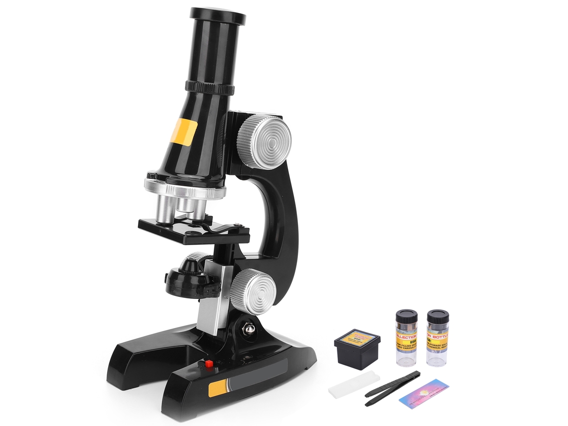 Mali microscópio Biológico Led Laboratório Kit Educacional Brinquedo Escola Casa Preto 8 Anos+