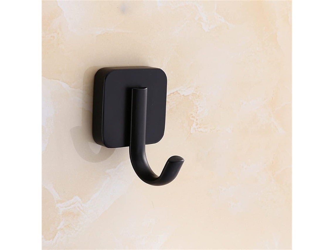 Gancho De Toalha Ateeco, 1 Peça, Em Aço Inoxidável, Preto Fosco, Para