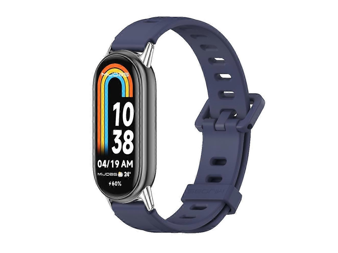 Pulseira De Silicone Respirável Com Furo Plano Mijobs Para Xiaomi Mi Band 8 / 9 / 9 Nfc