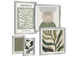 Conjunto De Pinturas Padrões Vegetais Abstratos Espelharte (5 Peças)