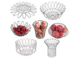 Cesta De Frutas Deformável Aço Inoxidável Recipiente De Armazenamento Prato Decorativo Cozinha Lar