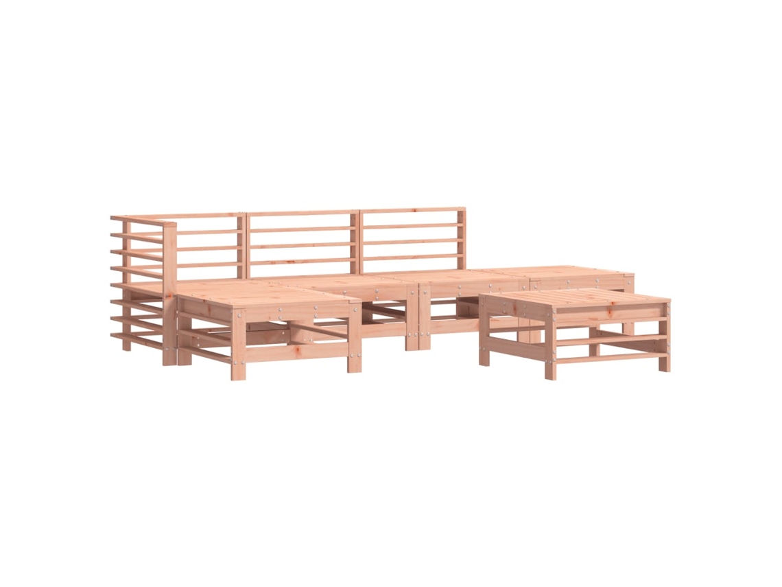 Maison Exclusive - 6 Pcs Conjunto Lounge De Jardim Madeira De Douglas Maciça