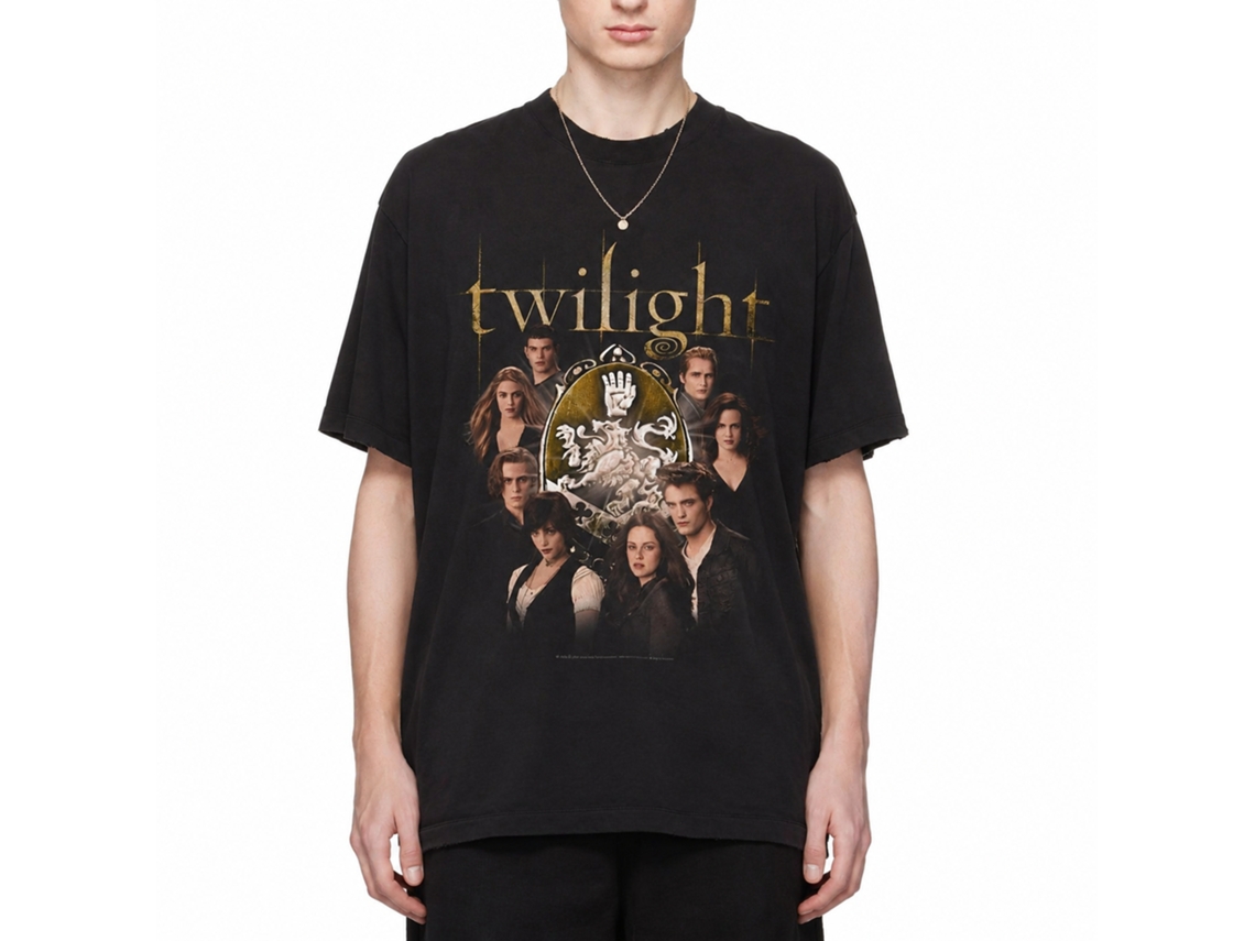 Rockinstone Twilight Movie Cullen Family With Crest Black Adult T-shirt Size:xxl