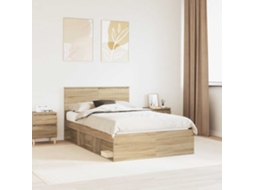 Vidaxl Estrutura Da Cama Com Cabeceira Sonoma 120 X 190 Cm