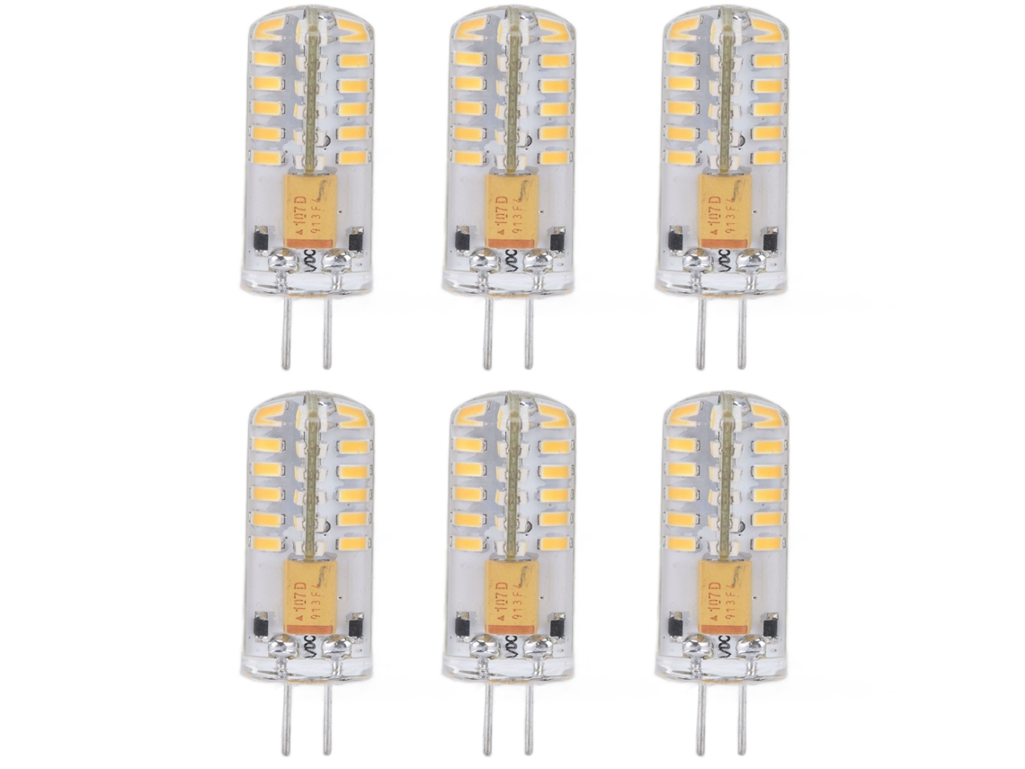 2026 6 Peças de Lâmpada Led Fácil Instalação Luz de Transmissão Uniforme 12v Branco Quente para Festa Lar
