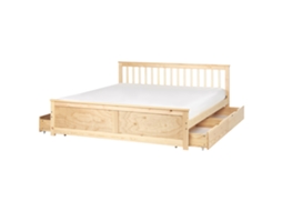 Cama Con 4 Cajones Beliani Olendon De Madera De Pino Marrón 189x206x82