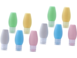 Conjunto De 10 Frascos De Silicone Reutilizáveis, Dispensadores Portáteis De Cosméticos Para Loção E