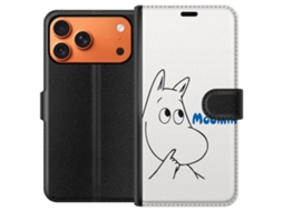 Capa Carteira Compatível Com Apple Iphone 17 Pro Max. Figura Com Desenho De Linhas Simples E Texto Elegante Em Fundo Claro.