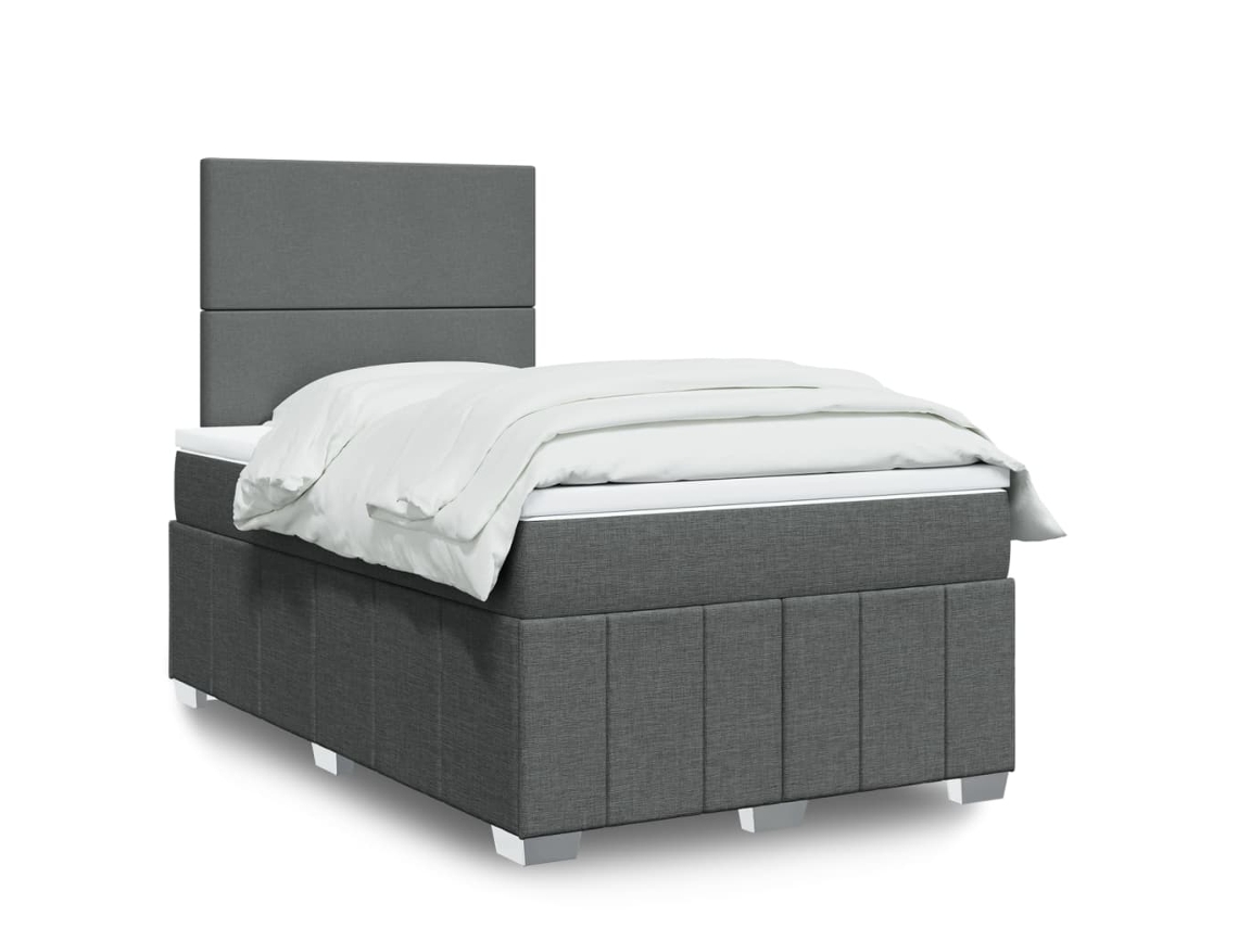 Vidaxl Cama com Molas/colchão 120x200 Cm Tecido Cinzento escuro
