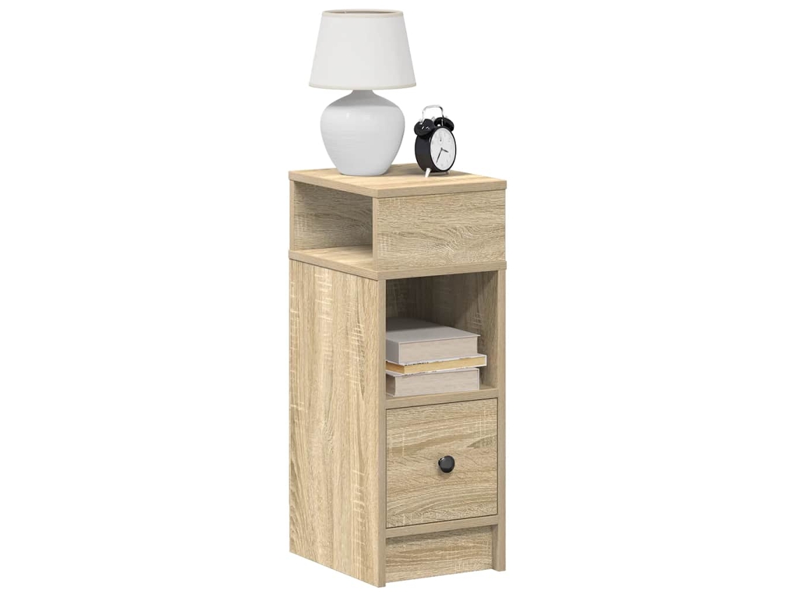Vidaxl Mesas De Cabeceira 2 Pcs Com Gaveta 25x31x66 Cm Carvalho Sonoma