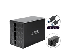 Estação De Acoplamento Hdd, Capacidade De 80tb, Conectividade Usb 3.0, 5 Bay Eu Plug Bk