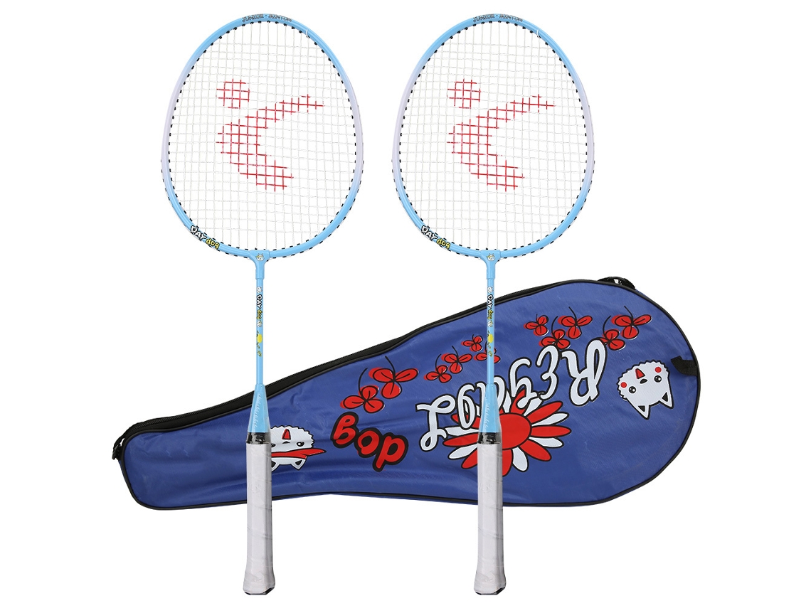 Raquete de badminton infantil Slowmoose, liga de alumínio, brinquedo para atividades ao ar livre, azul