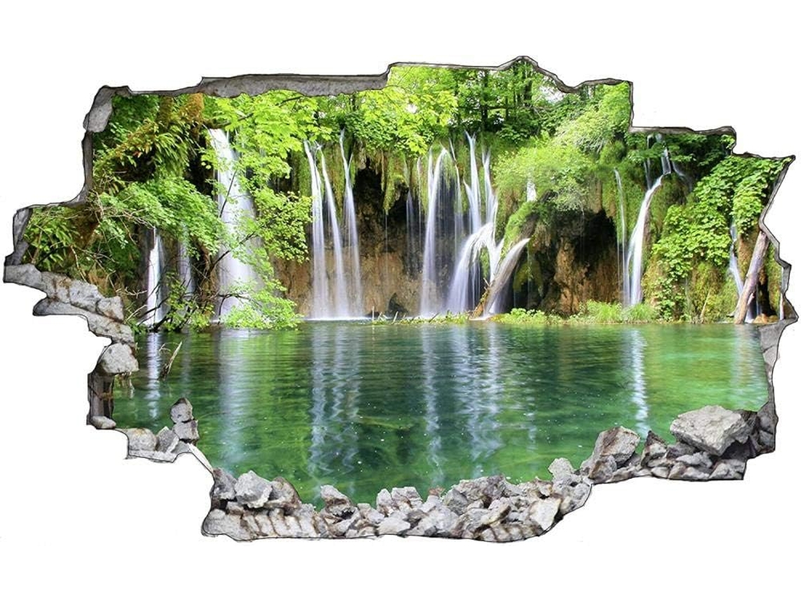 Adesivos Muraux Rio Natureza Paisagem Selva Lake Adesivo Adesivo Mural Para Salão De Beleza Quarto Cozinha Escritório Adulto Criança 62x92cm