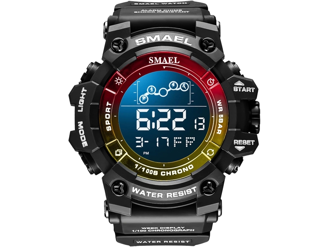 Relógio de Pulso Multifuncional Masculino Digital Desportivo Militar À Prova de Água com Mostrador Grande