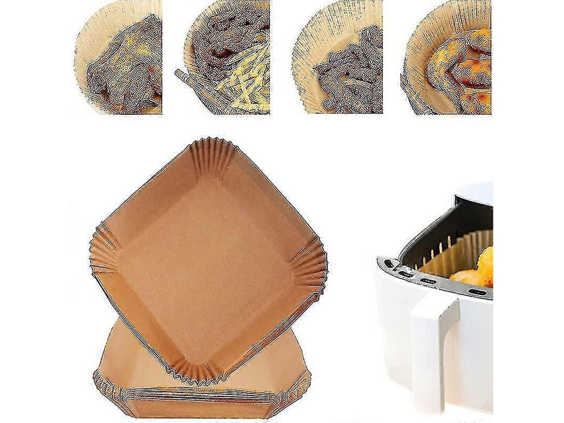 Lineras de Papel Desechables Antiadherentes para Freidora de Aire Resistentes Al Aceite Y Agua 16/20/23cm 50/100/200pcs