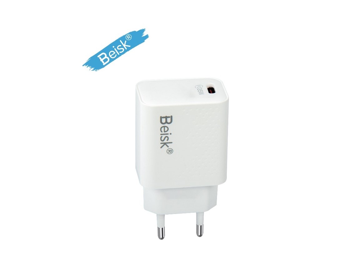 Carregador Rápido De Beisk 35w Pd Usb-c, Adaptador De Alimentação Portátil De Plug Da Ue, Branco / 1piece