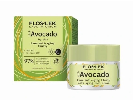 Creme Anti Envelhecimento Flos Lek Rico Em Abacate, Para Uso Diurno E Noturno, 50 Ml Floslek