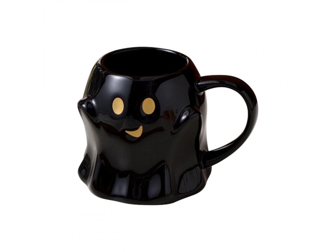 Caneca De Halloween '''', Zeaicos, Cerâmica, Capacidade 440 Ml, Design Preto, Conjunto De 1 Peça