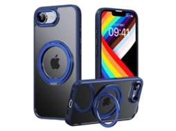 Capa Giratória Com Suporte Para Iphone 16e, Pctpu, Capa Protetora Para Celular Com Toque De Pele, Azul