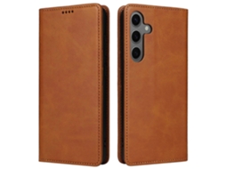 Capa De Couro Com Bloqueio Rfid E Fecho Magnético Para Samsung Galaxy S24