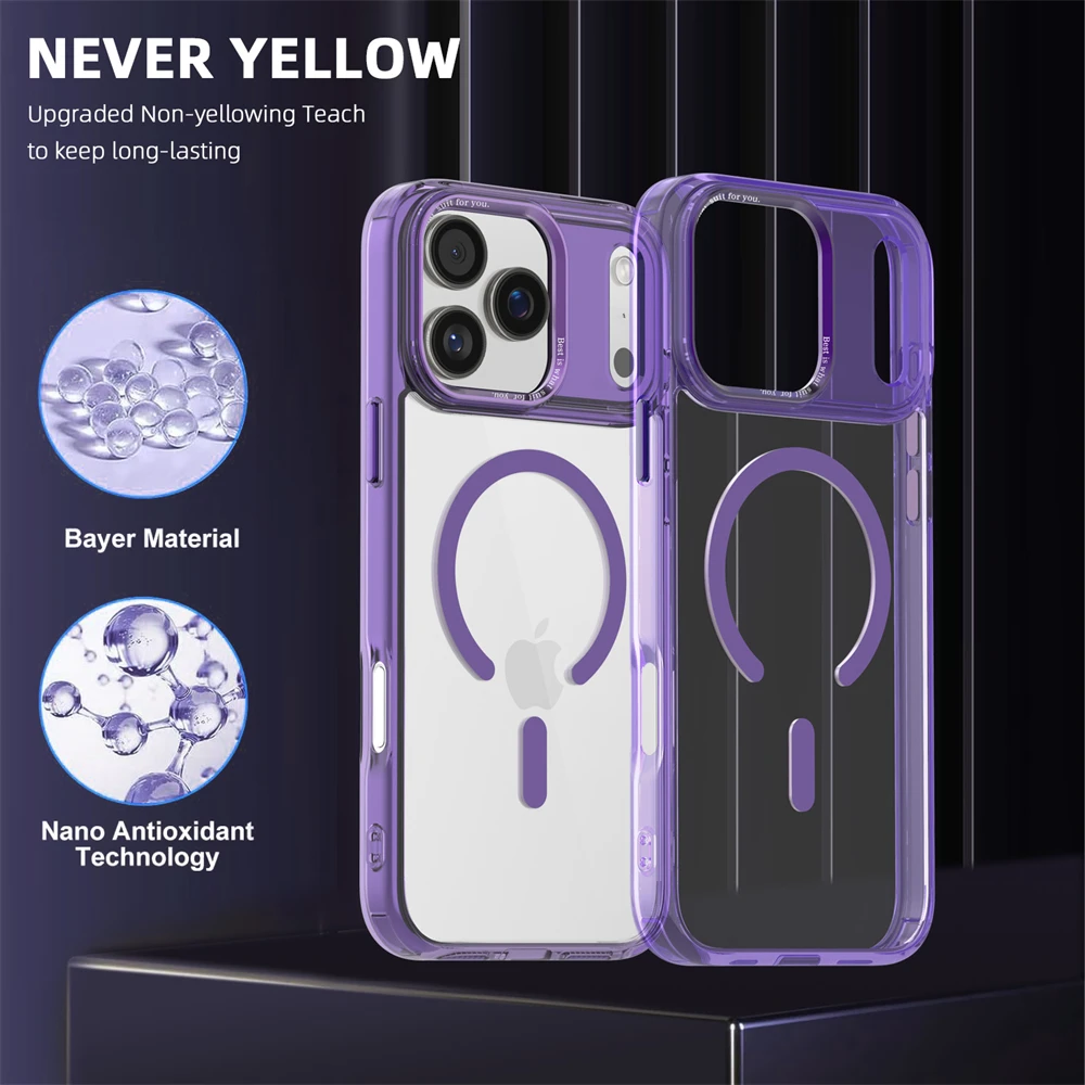 (iphone 13, Roxo) Capa Magnética Para Iphone, Compatível Com Carregamento Sem Fio Magsafe.