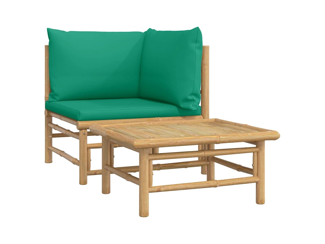 Conjunto 1 Conjunto Lounge De Jardim Vidaxl Verde Bambu (65 X 55 X 55 Cm)