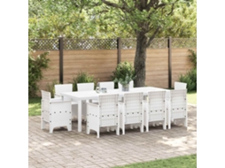 Vidaxl Conjunto De Jantar Para Jardim 11 Unid. Branco Polipropileno